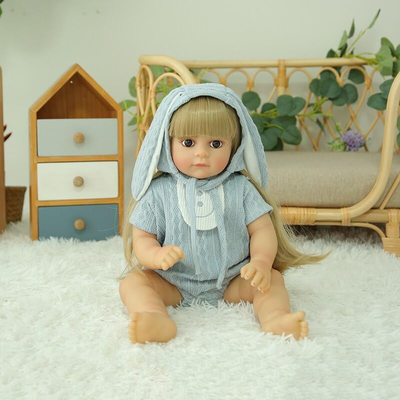 Toys Uncle Reborn Baby Doll Girl 22 Inch Soft Lifelike Girl Doll, Silicone Realistic Baby Doll Twinkle
