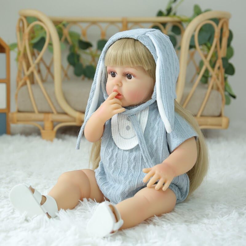 Toys Uncle Reborn Baby Doll Girl 22 Inch Soft Lifelike Girl Doll, Silicone Realistic Baby Doll Twinkle