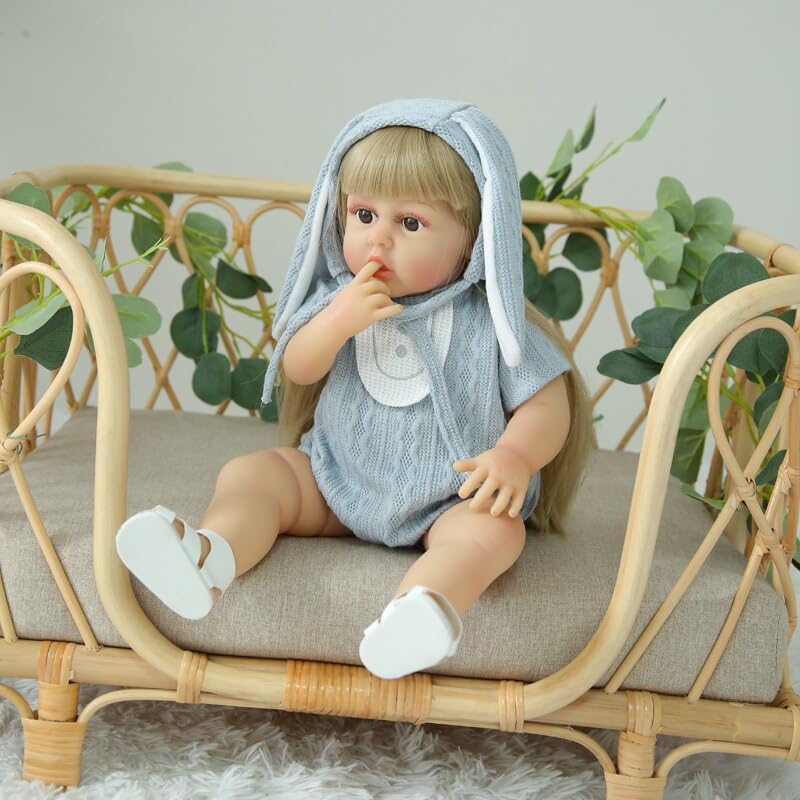 Toys Uncle Reborn Baby Doll Girl 22 Inch Soft Lifelike Girl Doll, Silicone Realistic Baby Doll Twinkle