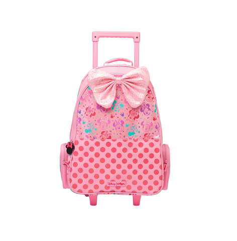 SMIGGLE Minnie Mouse Trolley Backpack With Light Up Wheels