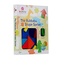 RUBBABU 3D Shape Sorter geometriclal 100% Natural Rubber Safe Soft Non Toxic Baby & Toddler Toy -Multicolor