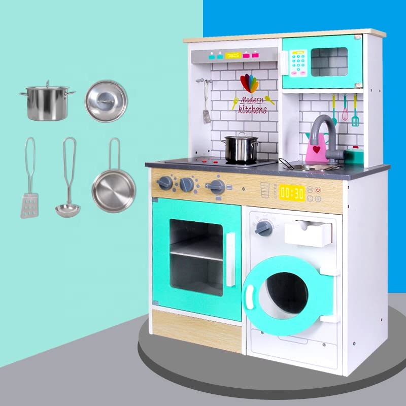 Toys Uncle Wooden Pretend Play Modern Kitchen for Kids for Role Play
