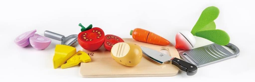 Hape Cooking Essentials Toy | Play Food Cutting Vegetables Set