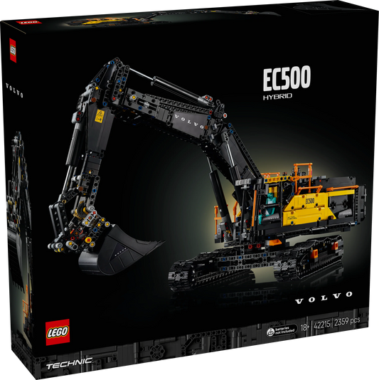 Technic Volvo EC500 Hybrid Excavator Set, Gift for Adults 42215 Building Kit