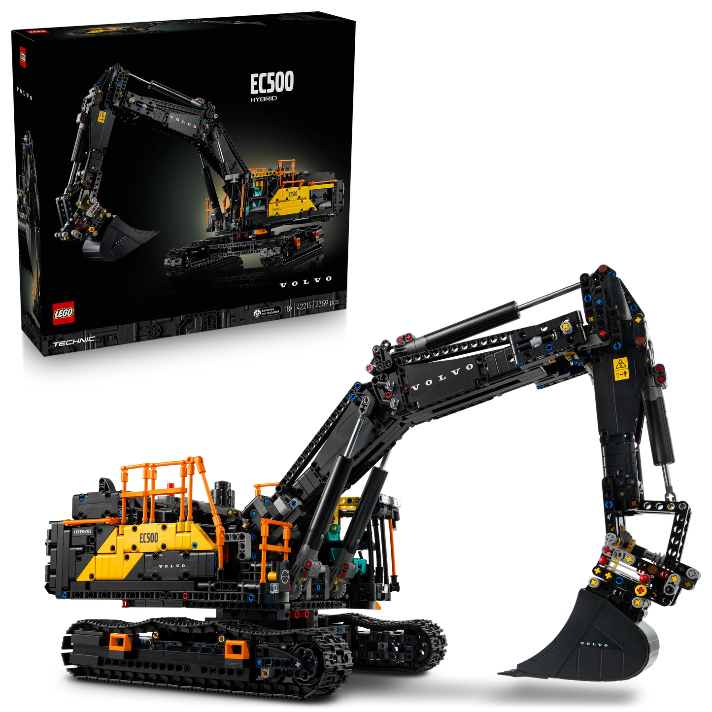 Technic Volvo EC500 Hybrid Excavator Set, Gift for Adults 42215 Building Kit