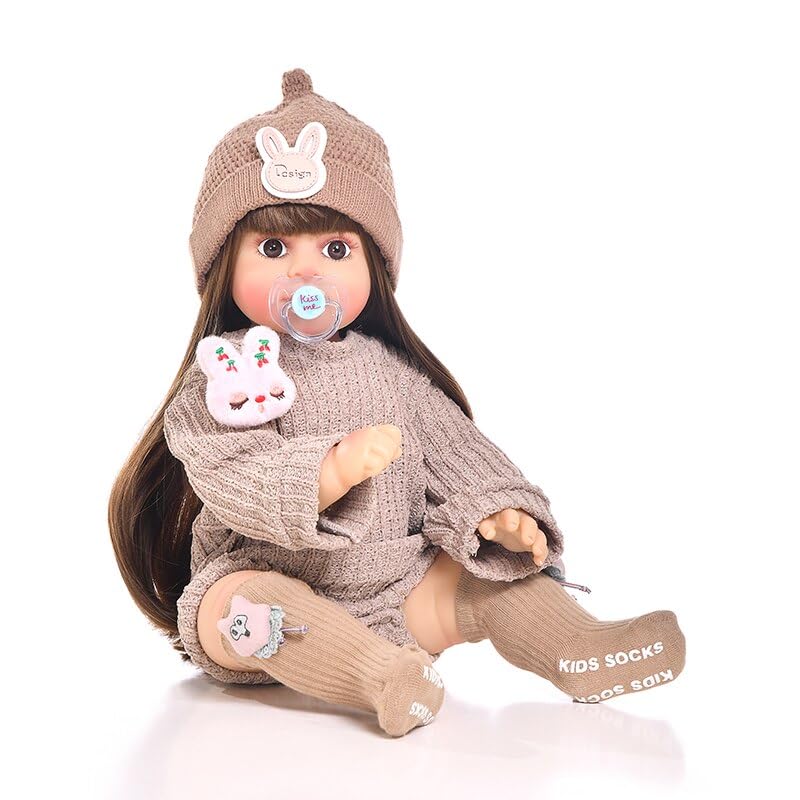 Toys Uncle Reborn Baby Doll Girl 22 Inch Soft Lifelike Girl Doll, Silicone Realistic Baby Doll Scarlett