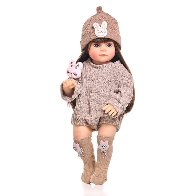 Toys Uncle Reborn Baby Doll Girl 22 Inch Soft Lifelike Girl Doll, Silicone Realistic Baby Doll Scarlett