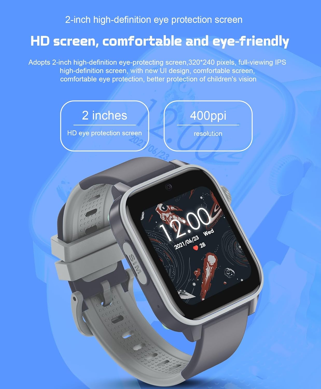 SPIKY Gnome 4G Calling Waterproof Kids Smartwatch |GPS Tracking, Video Call, Calling Watch, Games, Geo-Fencing, SOS - BLACK
