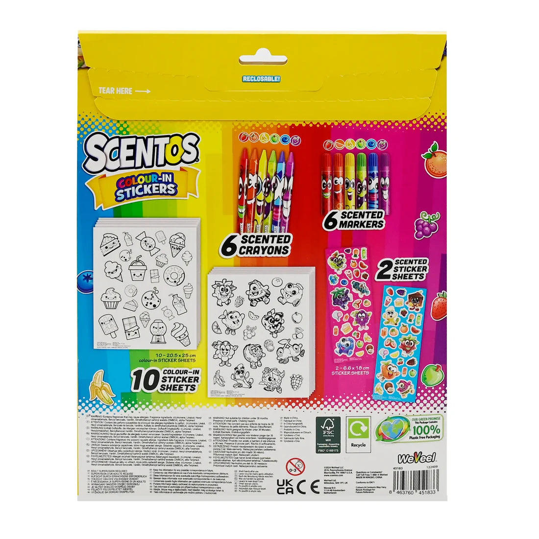 Scentos On The Go Colour In Stickers (PACK OF 12)