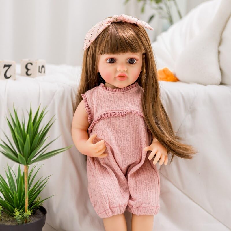 Toys Uncle Reborn Baby Doll Girl 22 Inch Soft Lifelike Girl Doll, Silicone Realistic Baby Doll KATIE