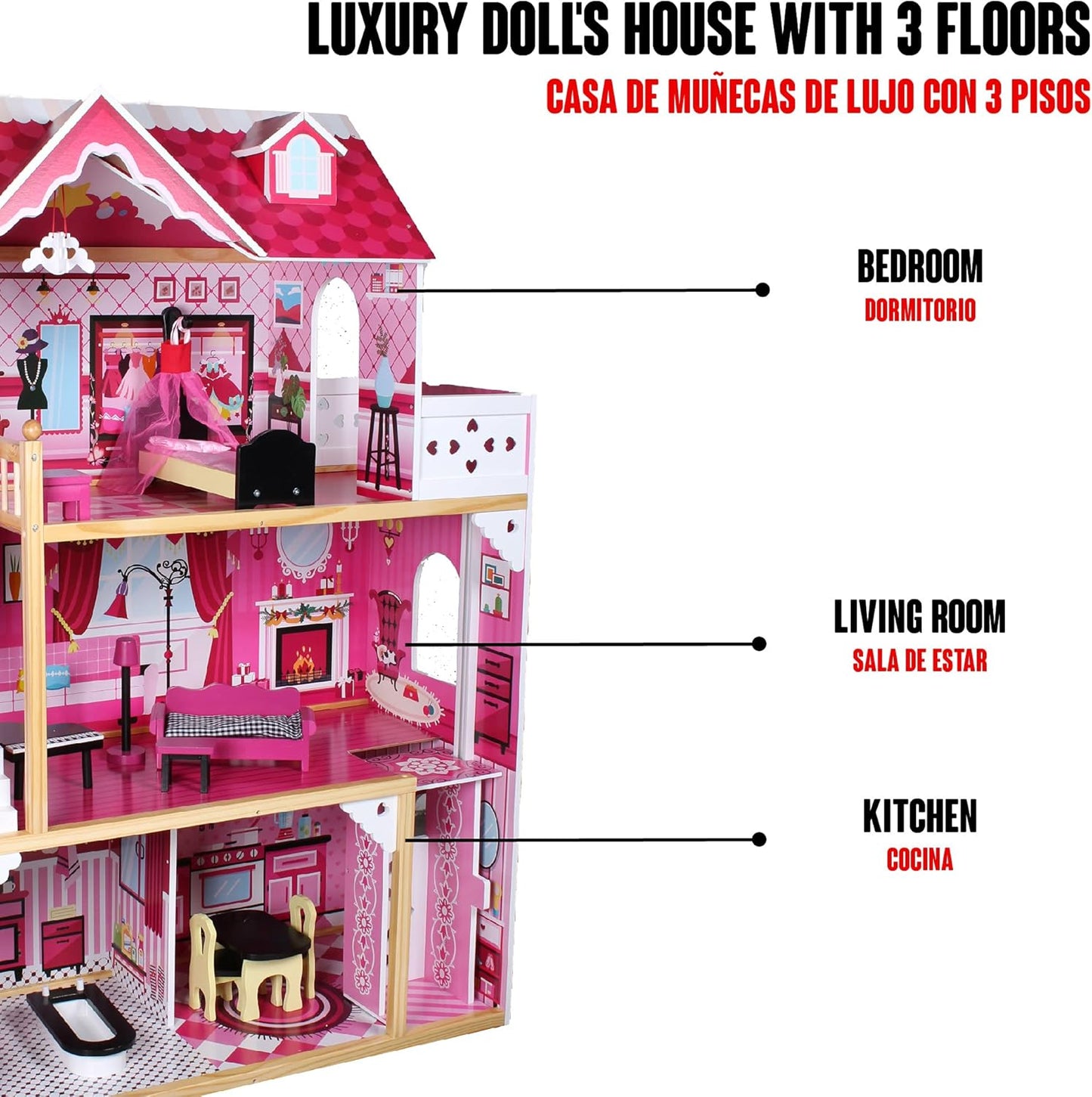 Big Wooden 4 Feet Doll House