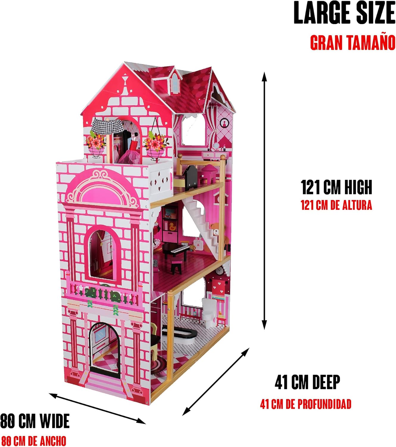 Big Wooden 4 Feet Doll House