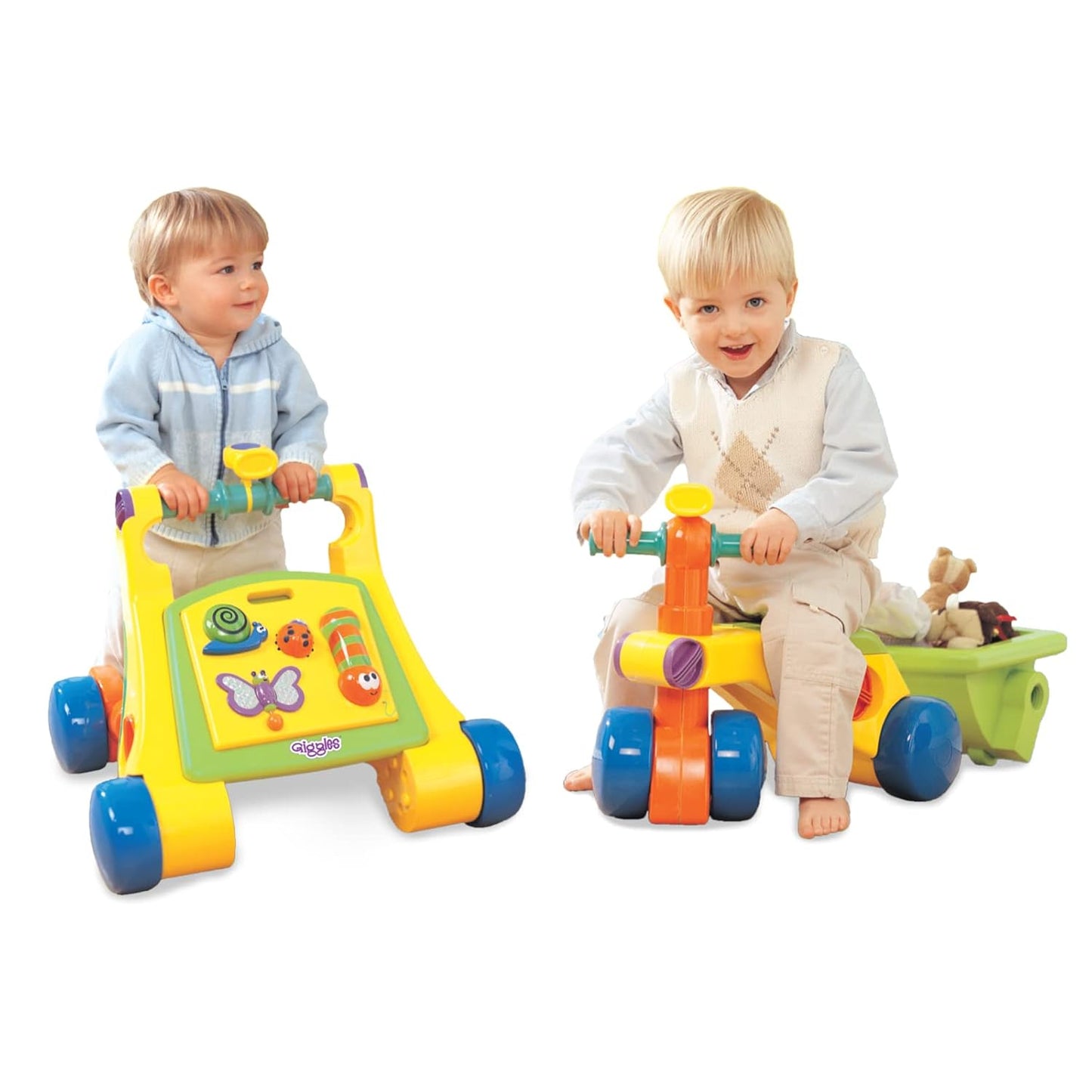 Giggles Funskool Walk N Drive, 3in1 Fun & Development Activity Toy for Babies, Encourage Walking, Improve Balance & Coordination, Stimulate Senses