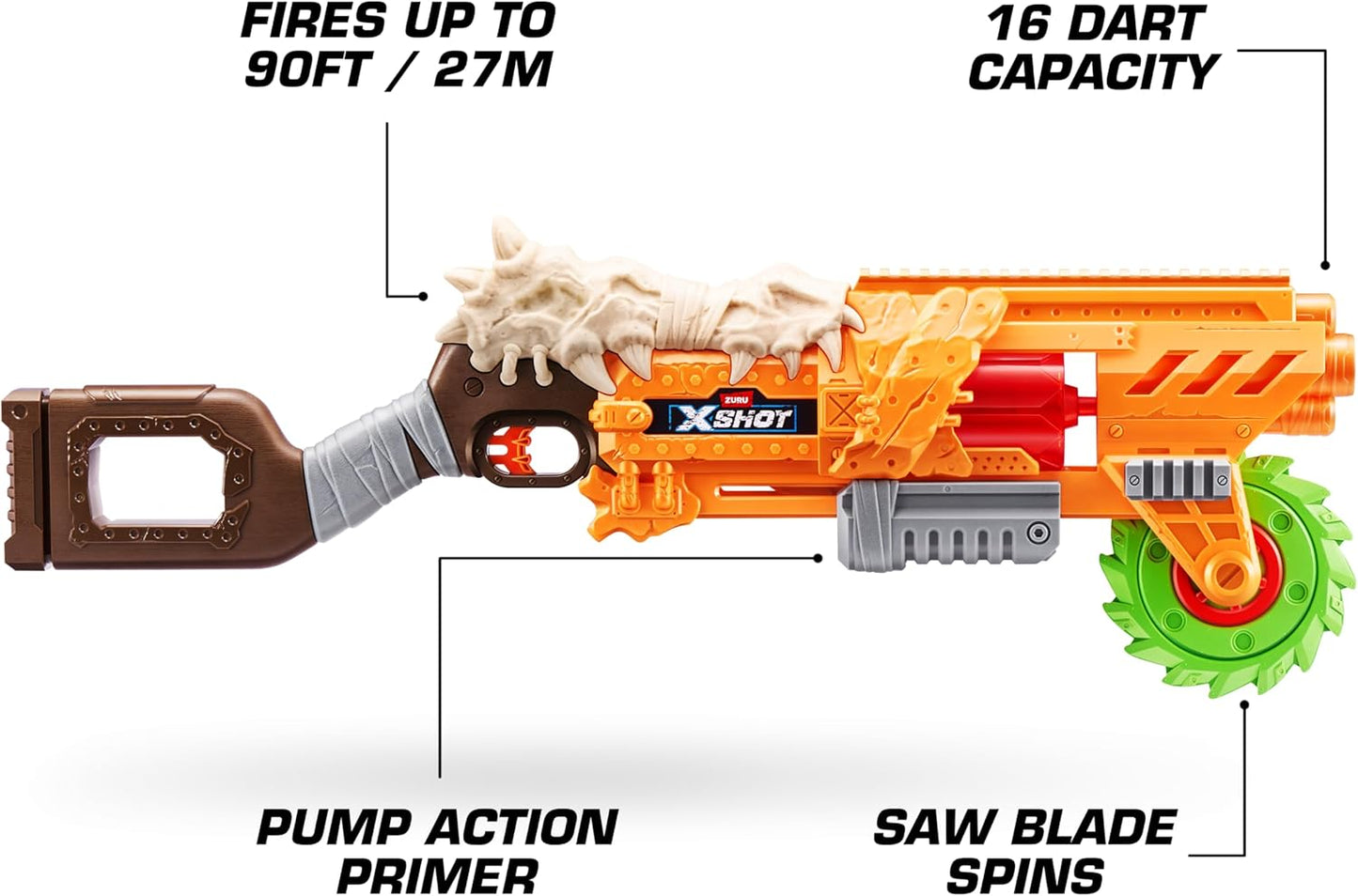 XSHOT Insanity HorrorFire Doomsday by Zuru with 16 Darts, Air Pocket Technology Darts and Dart Storage