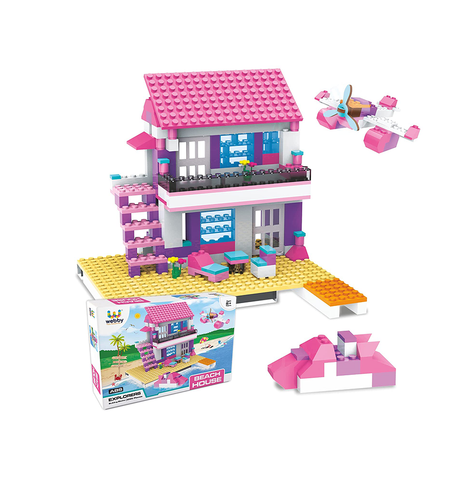 Webby Dream Girl's Beach Villa Building Set(Multi-Color, 423 Count)