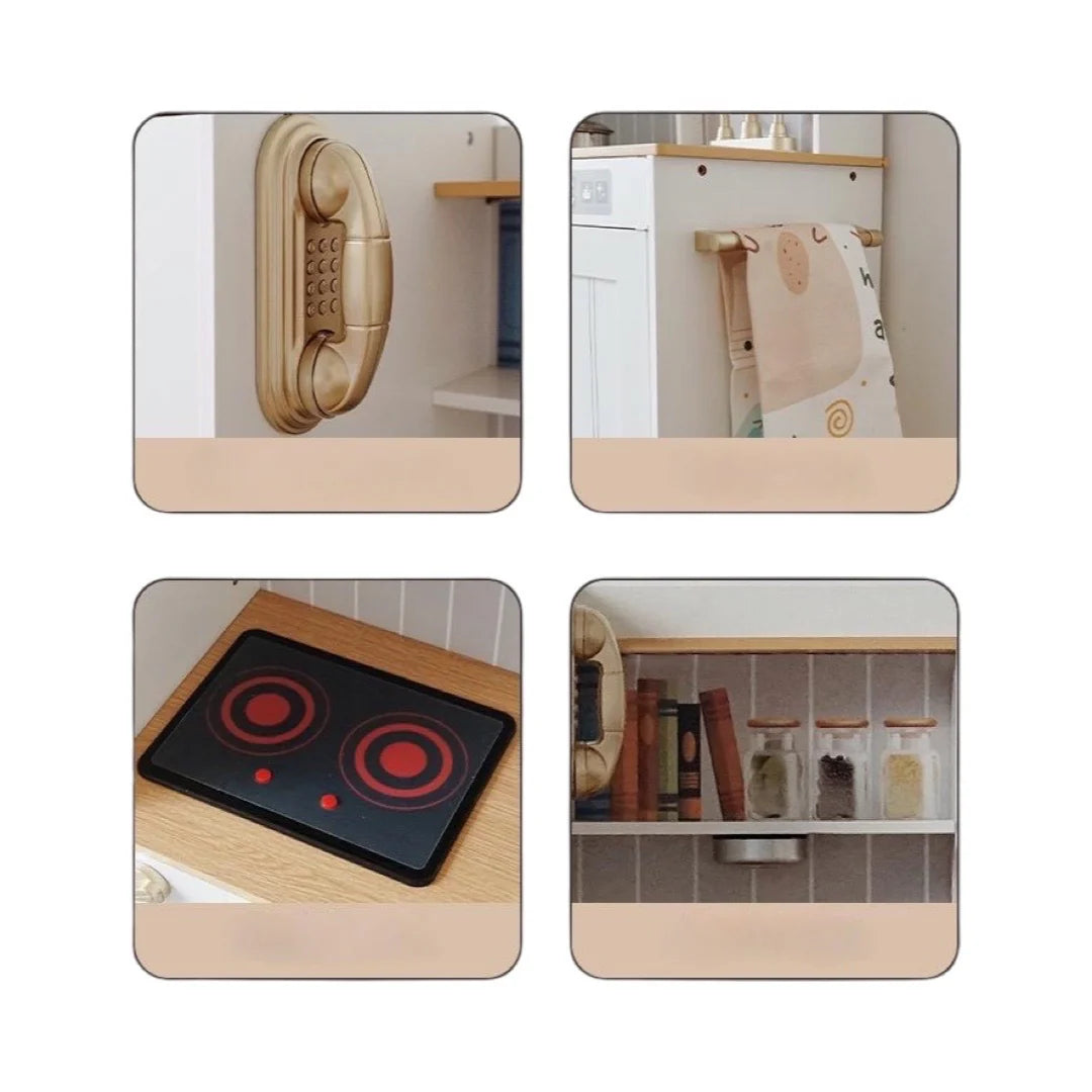 Wooden Luxury Neon Kitchen with Simulated Sound and Light