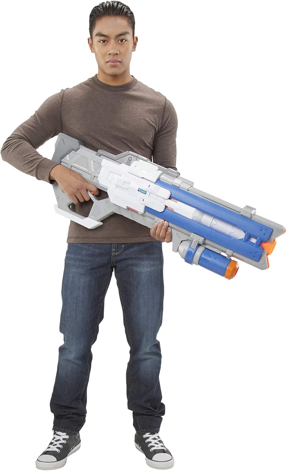NERF Overwatch Soldier: 76 Rival Blaster -- Fully Motorized, Lights, Recoil Action, 30 Overwatch Rival Rounds