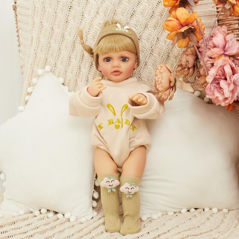 Toys Uncle Reborn Baby Doll Girl 22 Inch Soft Lifelike Girl Doll, Silicone Realistic Baby Doll CHLOE