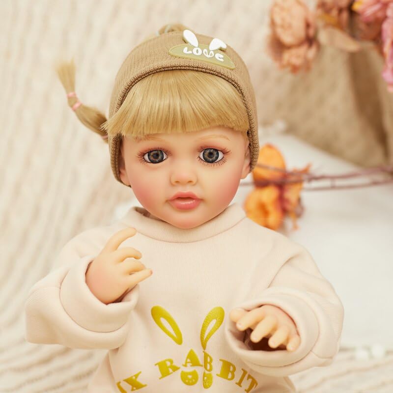 Toys Uncle Reborn Baby Doll Girl 22 Inch Soft Lifelike Girl Doll, Silicone Realistic Baby Doll CHLOE