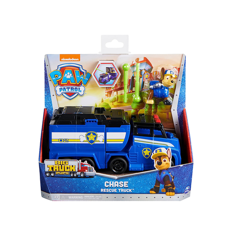 Paw Patrol Big Truck Pup’s Chase Transforming Toy Truck with Collectable Action Figure|Vehicle Set with a Launch Rescue Projectile