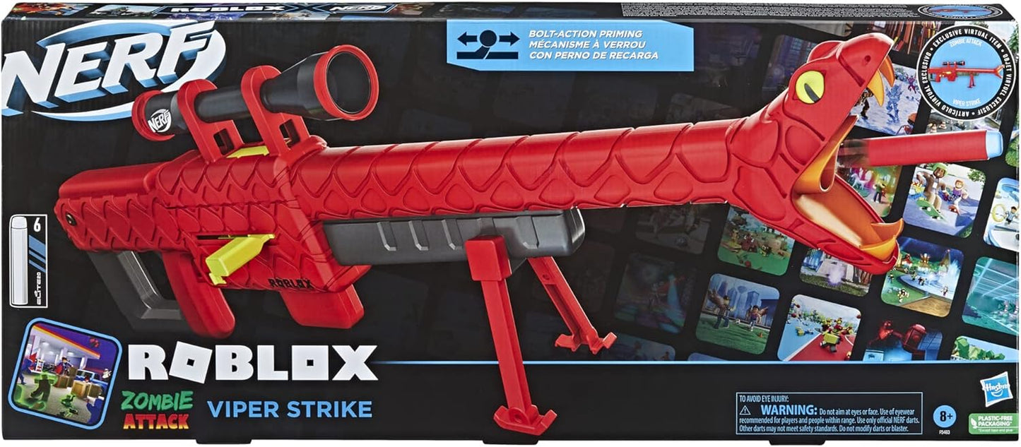 NERF Roblox Zombie Attack: Viper Strike Sniper-Inspired Blaster with Scope