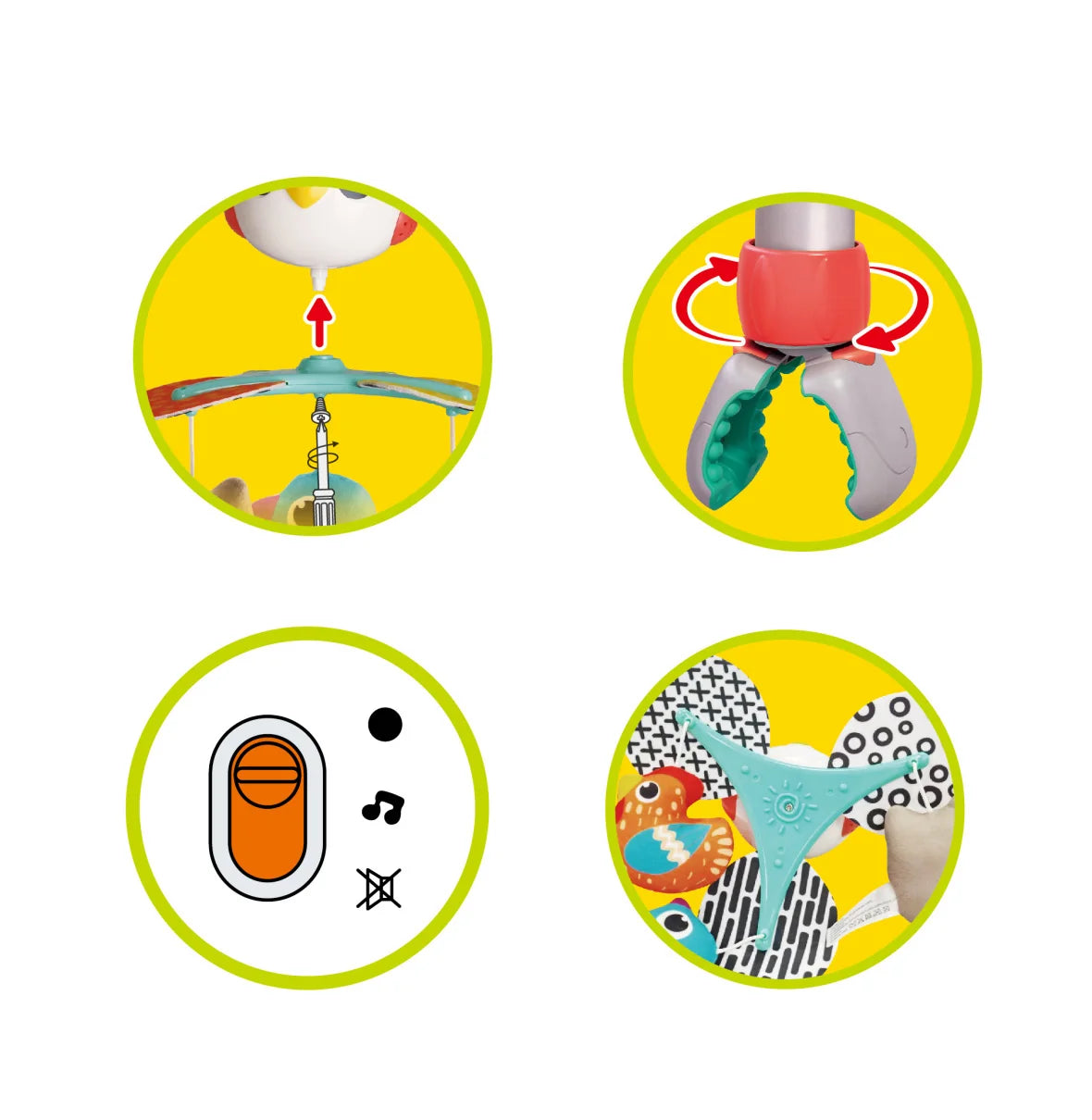Hola Musical Cot Mobile – Portable Baby Musical Mobile for Cot, Stroller & Car Seat