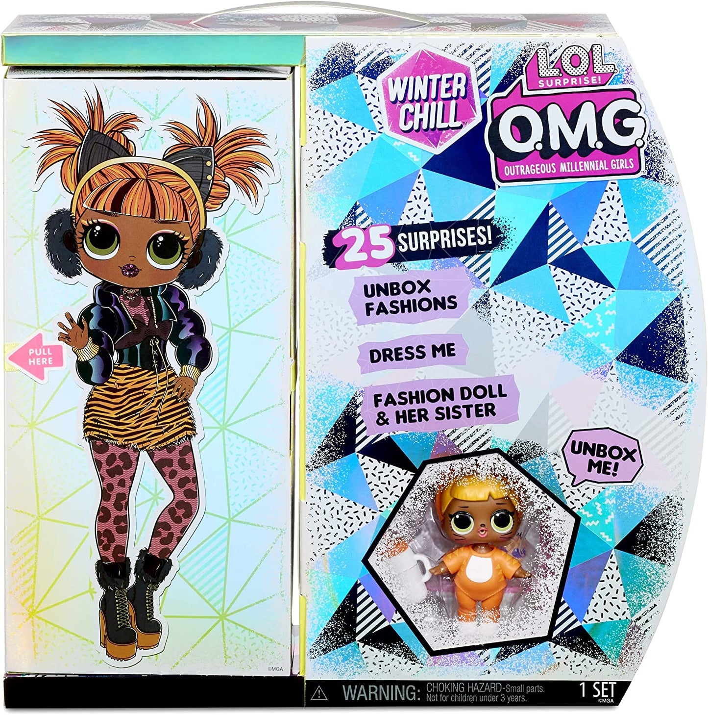 L.O.L. Surprise! O.M.G. Winter Chill Missy Meow Fashion Doll & Baby Cat Doll with 25 Surprises