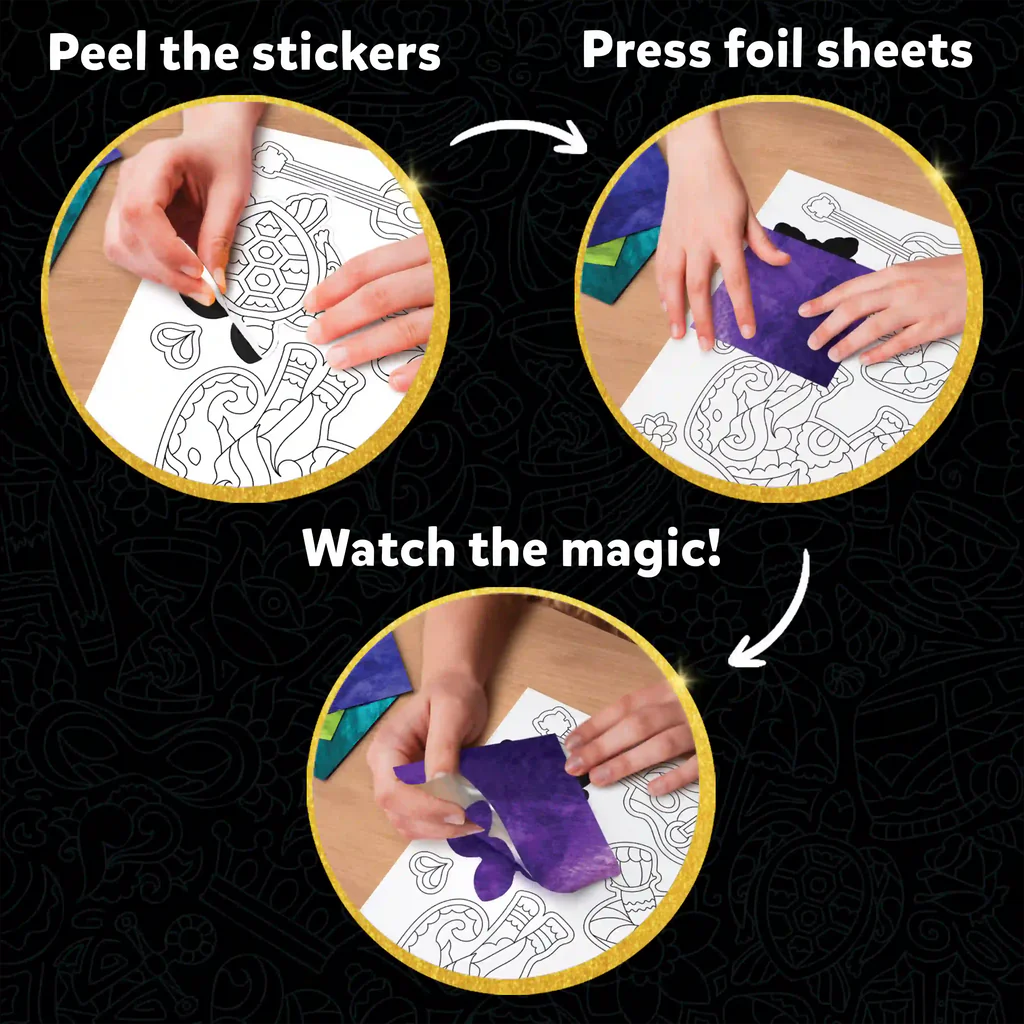 SKILLMATICS Foil Fun Pretty Patterns | No Mess Art Kit (Ages 7+)