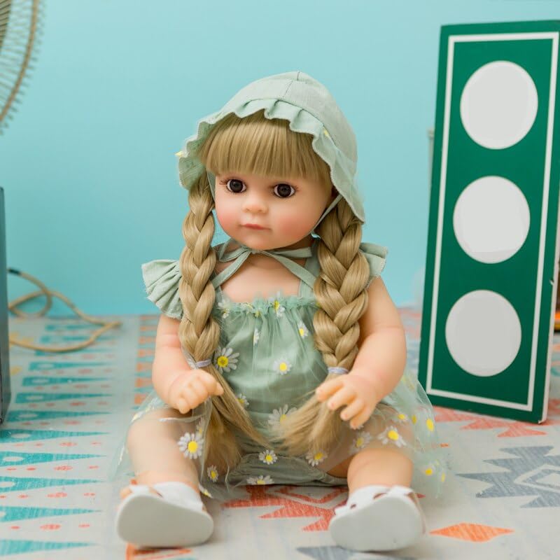 Toys Uncle Reborn Baby Doll Girl 22 Inch Soft Lifelike Girl Doll, Silicone Realistic Baby Doll BOBO