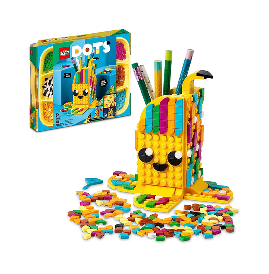 LEGO DOTS Cute Banana – Pen Holder 41948 DIY Craft Kit; Customizable Room Decor Piece That Kids can Decorate with Bright, Colorful Tiles; Tasty Fruit-Themed Playset for Fans Aged 6+ (438 Pieces)