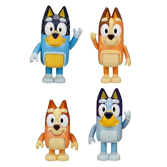 Royaldeals Bluey Family Figurines 6-Pack Set Including Bluey Bingo Chilli and Bandit - Genuine Licensed Toys