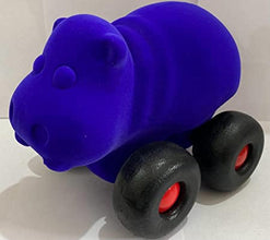 RUBBABU Dark Blue Hippo Pull Along Animal ToyMade by Natural Rubber Safe & Soft Toy for Kids, Baby,Girl, Boy & Toddlers- Pack of 1 (H-13CM)