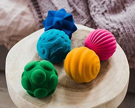 Rubbabu Whacky Ball Assortment Made by Natural Rubber Safe & Soft Ball for Kids, Baby,Girl, Boy & Toddlers Ages 0-7 Years - Multicolor
