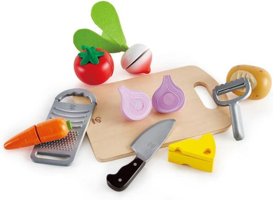 Hape Cooking Essentials Toy | Play Food Cutting Vegetables Set