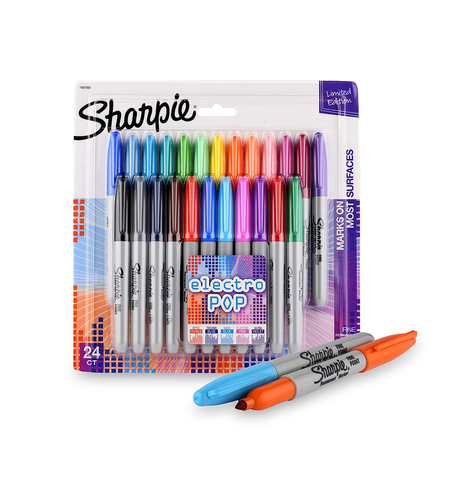 SHARPIE Assorted Brush Tip Permanent Marker |Suitable for Multipurpose Usage| Smudge Free | Office Stationery Items | Pack of 12