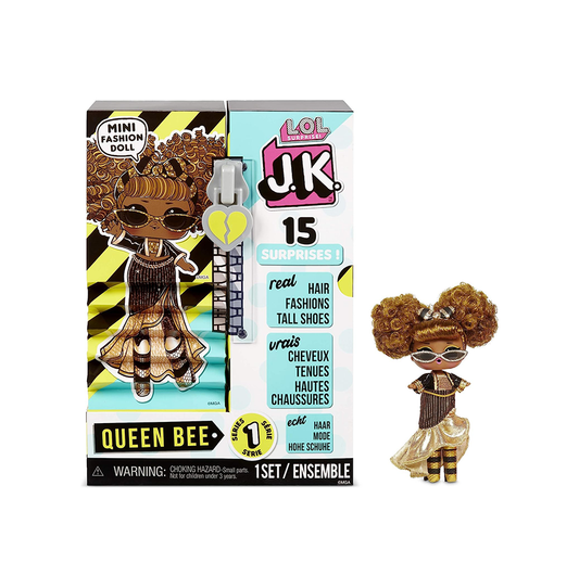LOL Surprise JK Mini Fashion Doll Queen Bee with 15 Surprises Including Dress Up Doll Outfits, Exclusive Doll Accessories - Girls Gifts and Mix Match Toys for Kids