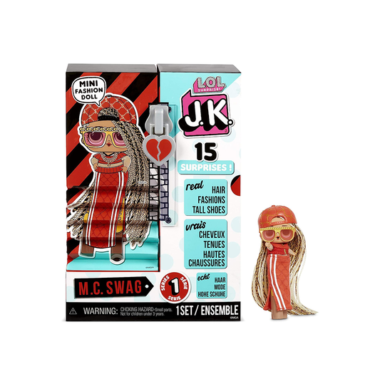 L.O.L. Surprise! JK Mini Fashion Doll MC Swag with 15 Surprises Including Dress Up Doll Outfits, Exclusive Accessories - Gifts for Girls and Mix Match Toys for Kids