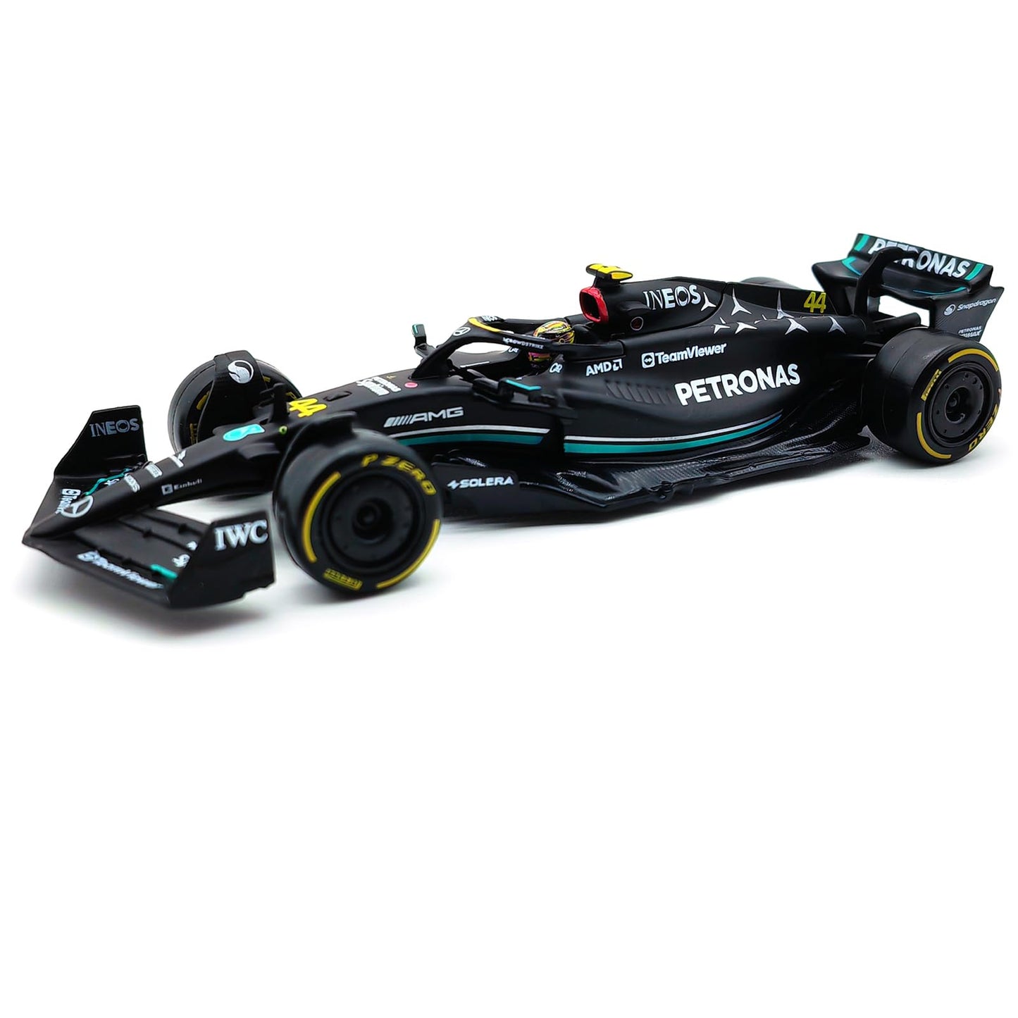Bburago Metal 1:24 F1 Race Mercedes W14 (2023) W/Driver - Hamilton #44 Black