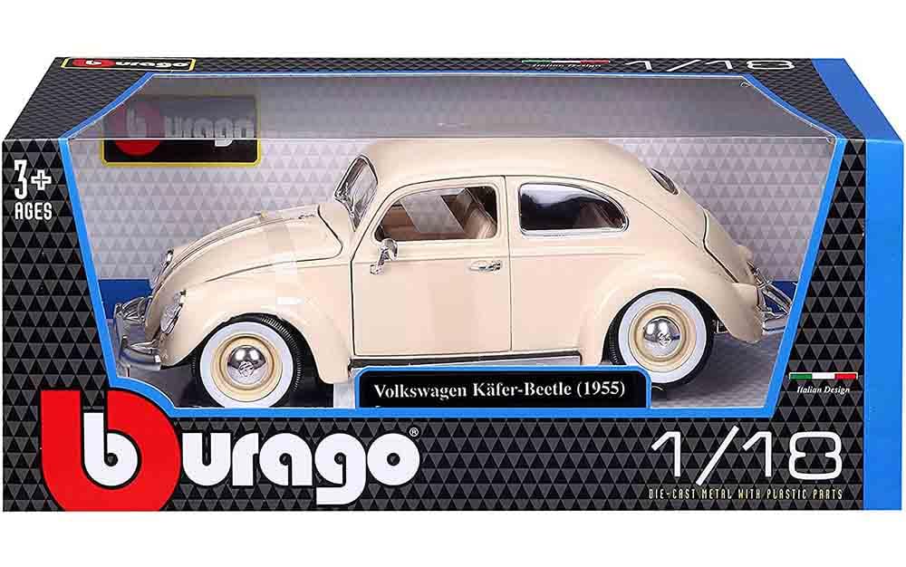 Bburago - 1/18 Scale Model Compatible with Volkswagen Kafer Beetle 1955