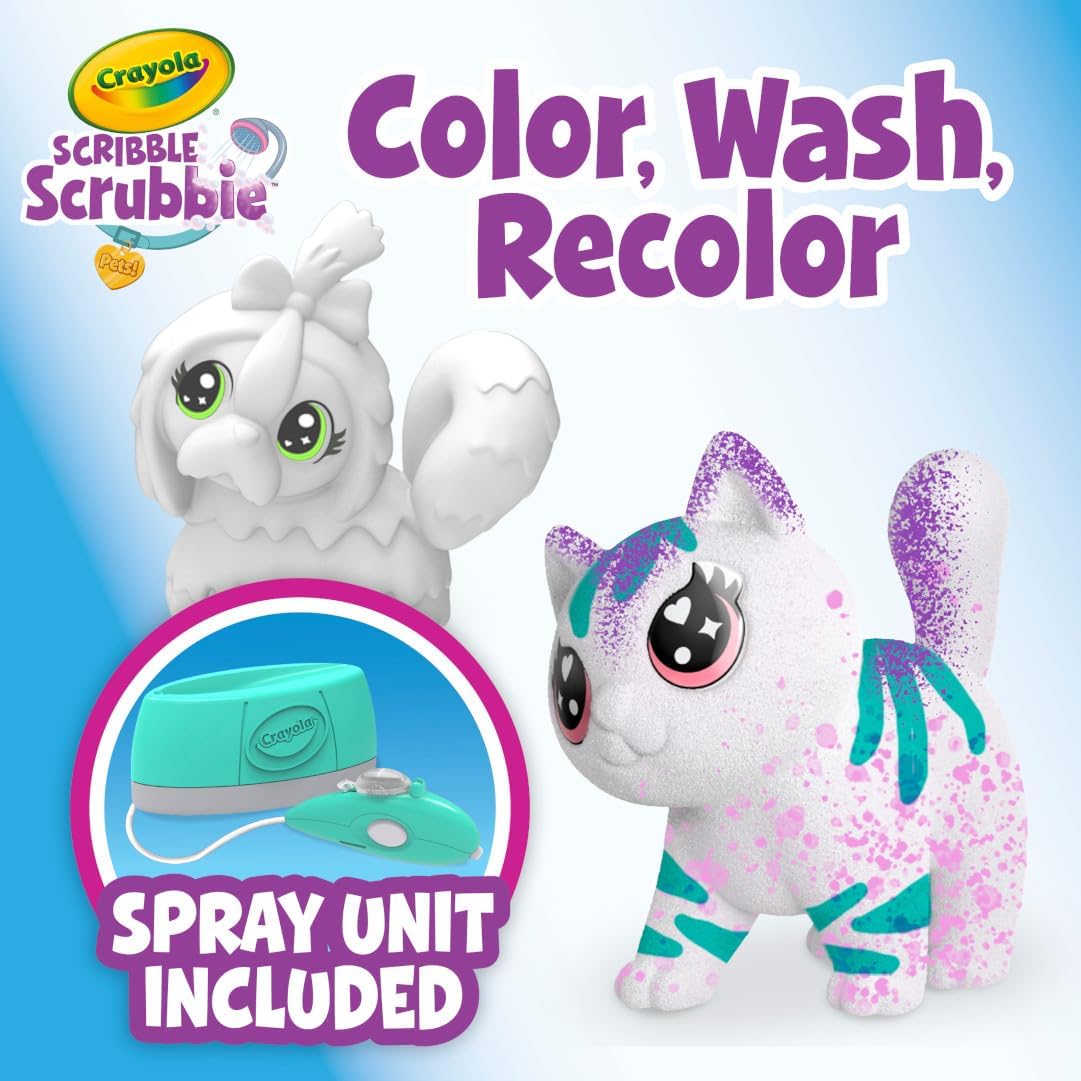 Crayola Scribble Scrubbie Pets Spray Boutique, Airbrush Art Set for Kids