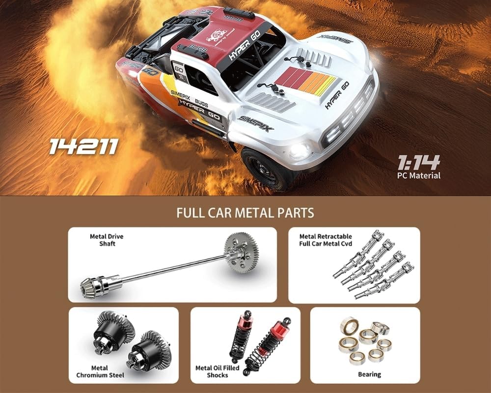 Mjx Hyper Go 14211 Rc Truck 4x4 Rc Brushless Rc Truck Electric Powered RC Car Brushless Motor and Esc, Rc Cars for Adults,1/14 4wd High Speed Rc Cars Drift for Adults