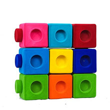 Rubbabu Building Blocks Made by Natural Rubber Safe & Soft Toy for Kids, Baby,Girl, Boy & Toddlers- Multicolor