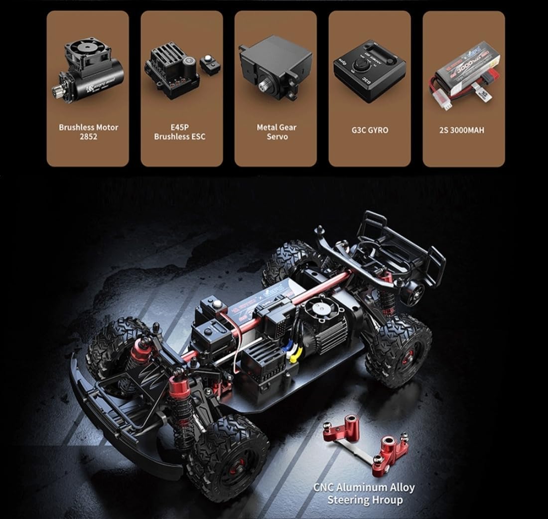 Mjx Hyper Go 14211 Rc Truck 4x4 Rc Brushless Rc Truck Electric Powered RC Car Brushless Motor and Esc, Rc Cars for Adults,1/14 4wd High Speed Rc Cars Drift for Adults
