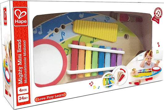 Hape Mighty Mini Band | Toddlers and Kids Multiple Musical Wooden Instrument Set
