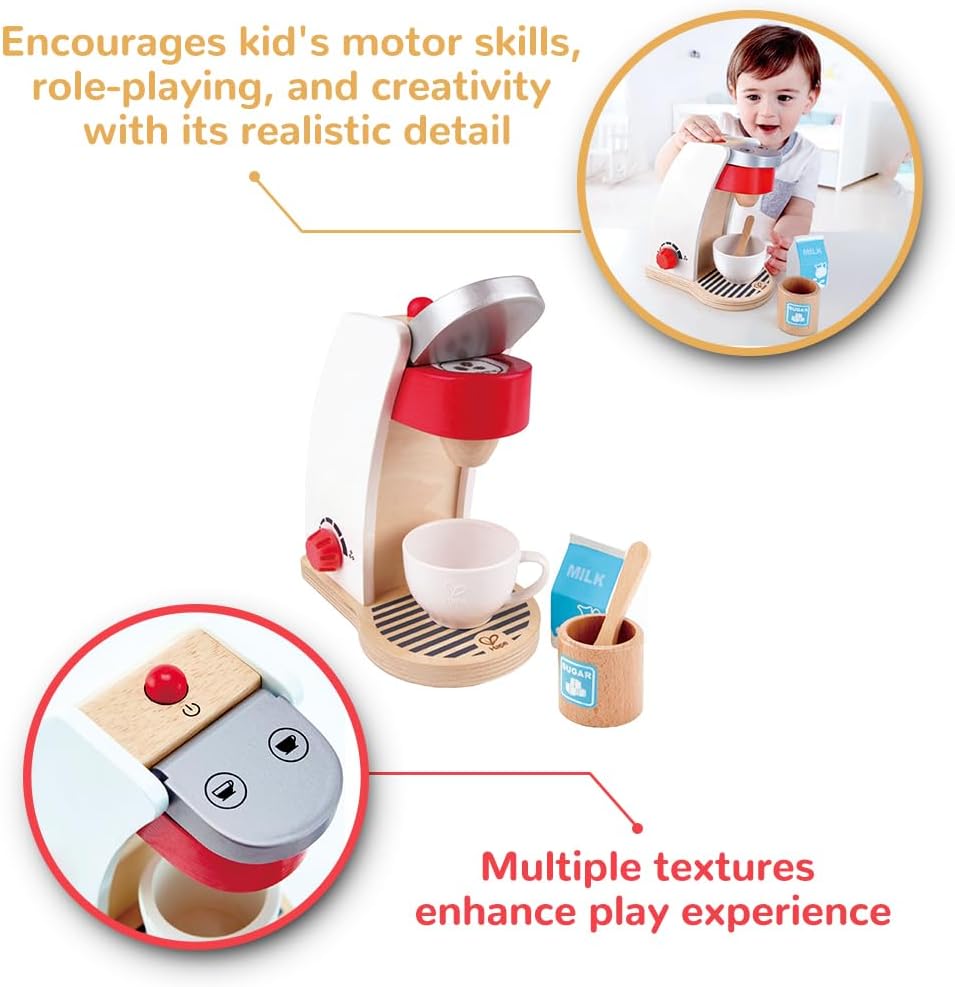 Hape Wooden White Coffee Maker Kitchen Set