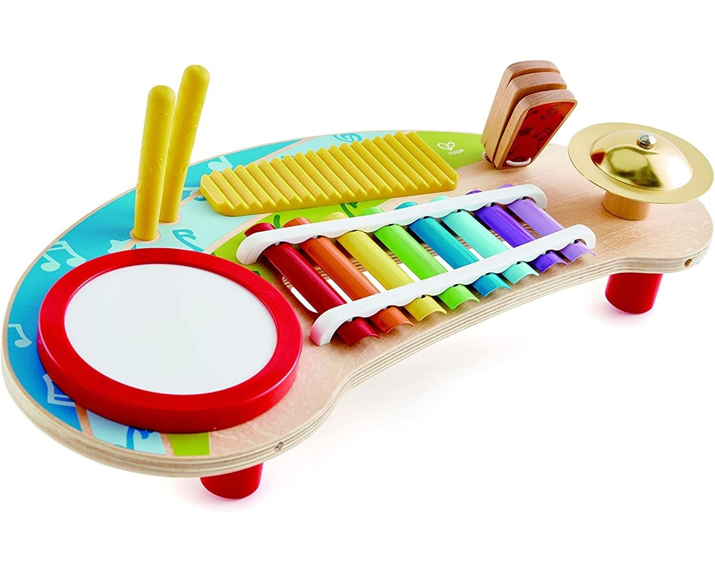 Hape Mighty Mini Band | Toddlers and Kids Multiple Musical Wooden Instrument Set