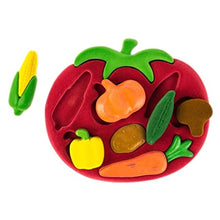 RUBBABU 3D Shape Sorter Vegetables Puzzel Made by Natural Rubber Safe & Soft Toy for Kids, Baby,Girl, Boy & Toddlers-Multicolor (H-30 cm)