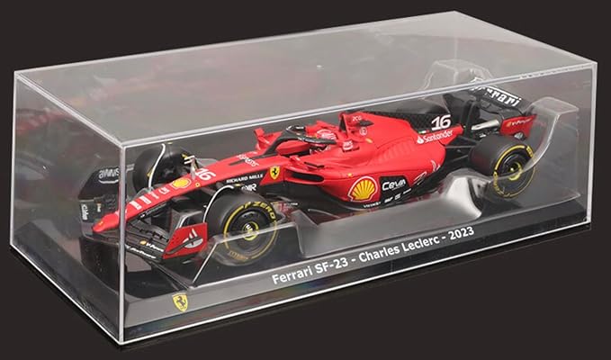 Bburago Metal - 1/24 Scale Model Compatible with Ferrari SF23# 16 Compatible with Charles Leclerc F1 Racing Car Model 2023, Red