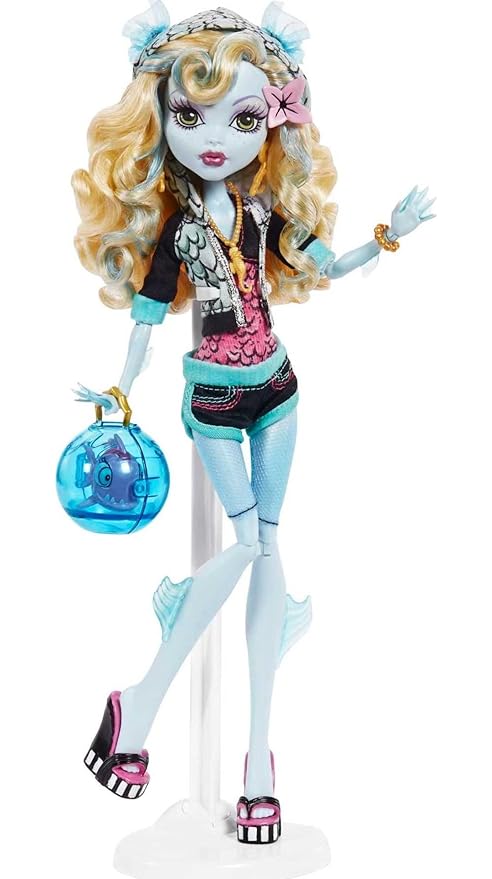 Monster High™ Lagoona Blue Reproduction Doll (10.5 in) Wearing Original Fashion & Shoes, with Pet, Doll Stand & Accessories, Gift for Collectors
