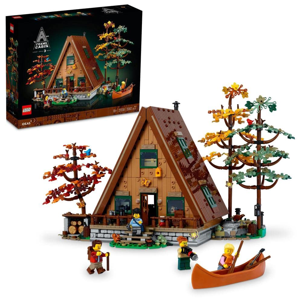 LEGO Ideas A-Frame Cabin 21338 Building Kit for Adults (2,082 Pieces), Multi Color